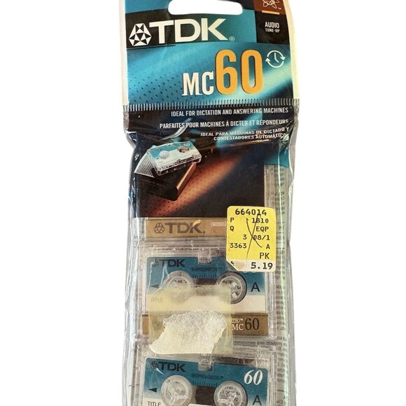 TDK Microcassette MC 60 Tape 3 Pack 60 Answering Machine Tape New - Picture 1 of 2